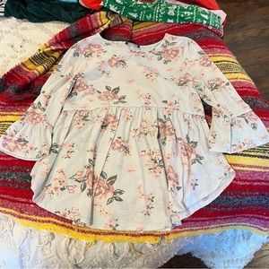 Light blue + floral top